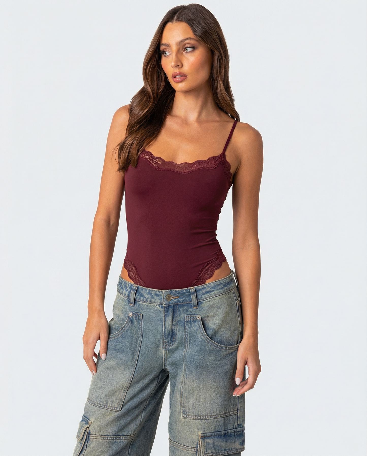 Bodysuit i spets med babydolldesign