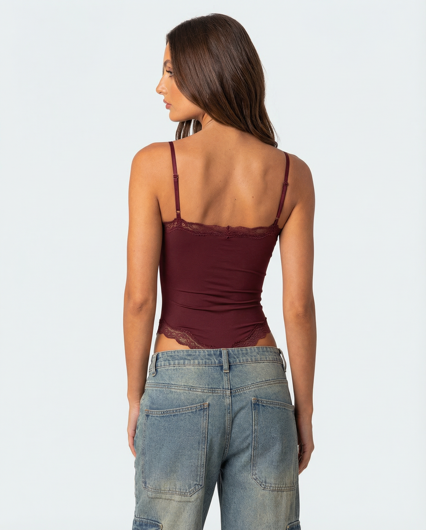 Bodysuit i spets med babydolldesign